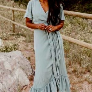 Sage Midi Wrap Dress (In Loom, One Loved Babe)